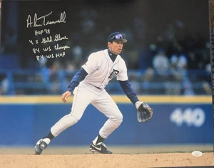 Alan Trammell Detroit Tigers HOF Gold Glove Autographed STAT 16x20 INSC JSA COA - Picture 1 of 1