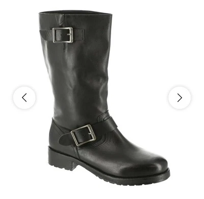 Nuevas botas de motociclista Free People para mujer Ride Or Die Engineer cuero negro talla 7 Foto 1 de 4
