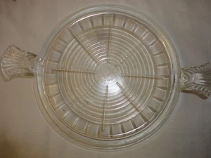Vintage Fire King Clear Glass Hot Plate Trivet Casserole-Pie Holder w/ Handles - Picture 1 of 3