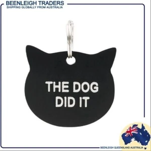 Cat Collar Tag THE DOG DID IT Black Kittie Cat Pet Collar Tag Brand New - Imagen 1 de 7