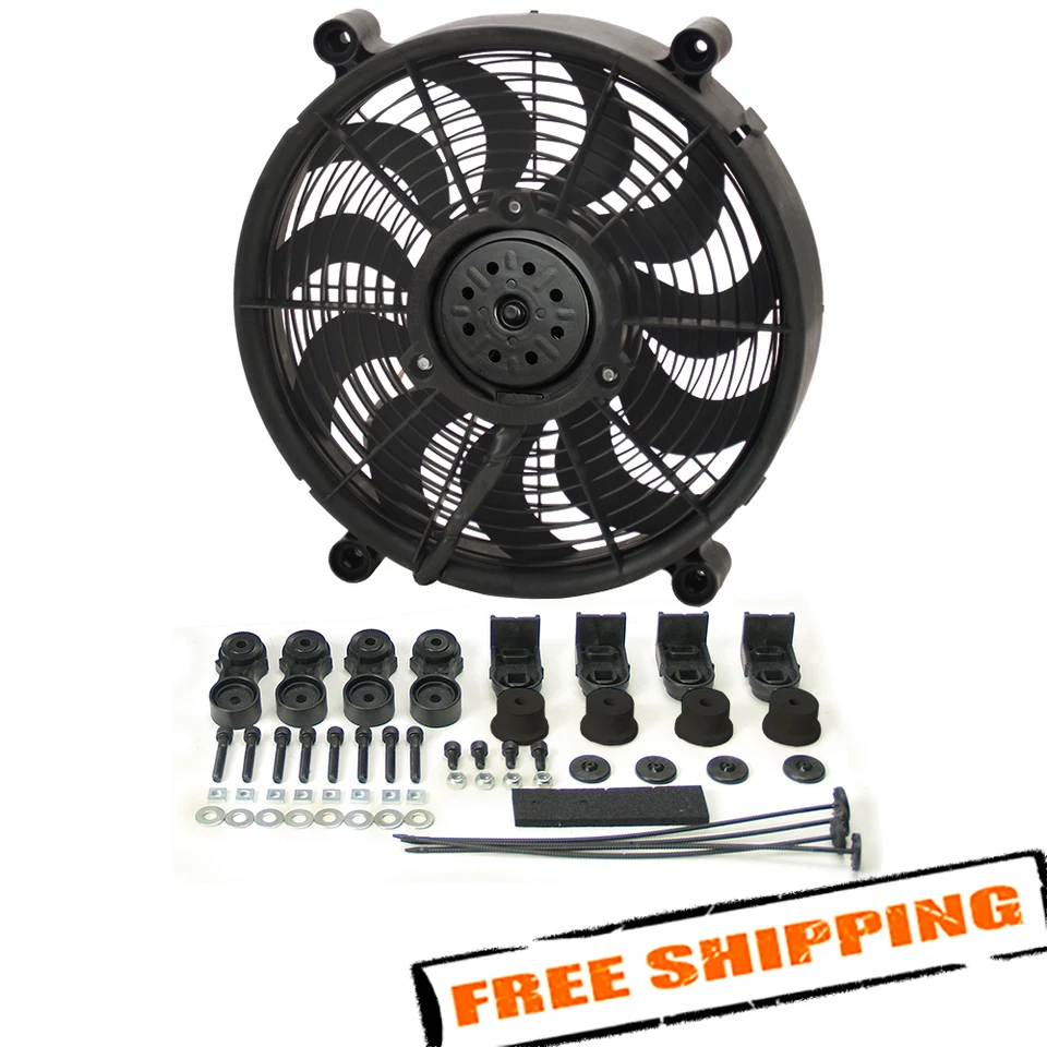 Derale 16214 14" H.O. Single RAD Pusher/Puller Fan with Premium Mount Kit - Image 1 of 4