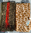 Lot Of 2 Time and Tru Women&#39;s animal Blanket scarf Giraffe,cheeta  NWT one size