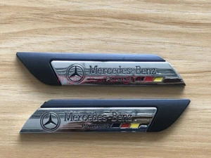 2x Metal Black EDITION Fender Emblem Badge Decal Sticker For Mercedes Benz - Picture 1 of 7