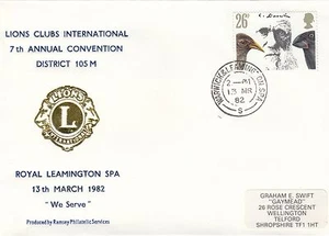 Lions International Leamington Spa GB Cover Warwick CDS 1982 CLEARANCE (03229) - Picture 1 of 1