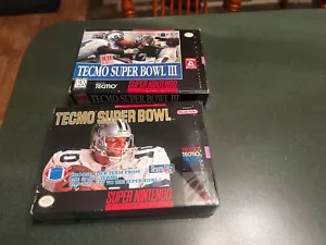 Super Nintendo SNES Tecmo Super Bowl 3 III Lot Complete CIB Tested Working - Picture 1 of 8