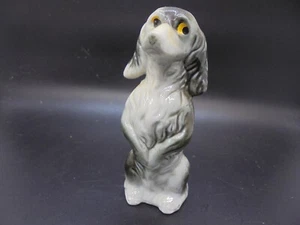 Porzellan Spaniel Hund Figur sitzend groß bei 4" MI Japan - Bild 1 von 6