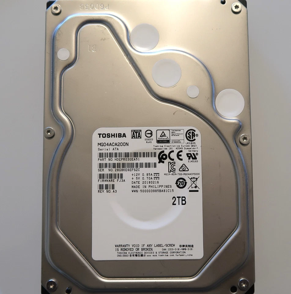 Toshiba MG04ACA200N 128mb 6GB/s 2.0TB 3.5" Sata Surveillance,PC,Mac,CCTV DVR - Image 1 of 1