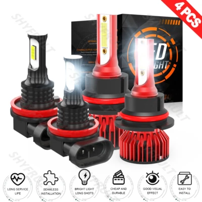 Bright 6000K For Suzuki SX4 Crossover 2012 LED Headlight Bulbs 9007+H11 White - Image 1 of 4