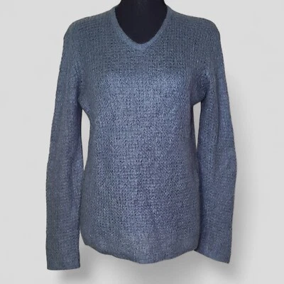 Suéter Isda & Co Mohair Mezcla de Lana Cuello en V Manga Larga Gris Para Mujer Talla Mediana Foto 1 de 4