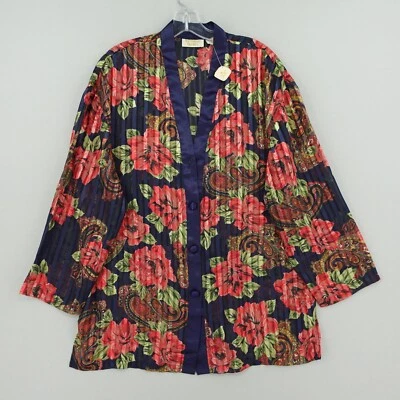 Новый с Ярлыками винтажный Victoria's Secret складки кимоно блузка размер средний цветочный пейсли * - Изображение 1 из 4