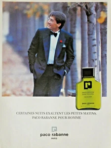 PUBLICITÉ DE PRESSE 1986 EAU DE TOILETTE PACO RABANNE POUR HOMME - Imagen 1 de 1