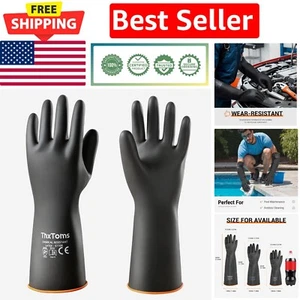 14" Heavy Duty Latex Gloves - Acid, Alkali & Oil Resistant for Ultimate Safety - Picture 1 of 10