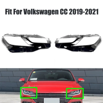 Fit For Volkswagen CC 2019-2021 Headlight Headlamp Clear Lens Cover Pair - Image 1 of 4