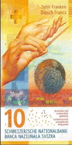 2017 series Swiss 10 Francs Banknote CIR. Conductor Baton Glode Studer Jordan Cover
