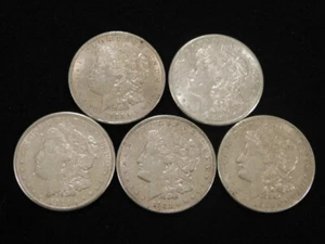 1921 P-D-S MORGAN SILVER DOLLARS LOT OF 5 XF+/AU L1 - Picture 1 of 6