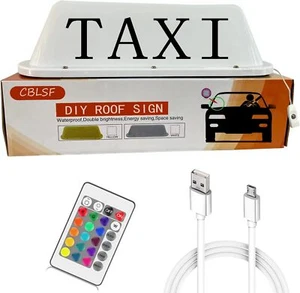 TAXI Cab Top Sign Roof Topper Remote Car Rechargeable Battery DC3.7v IR Magnetic - Picture 1 of 12