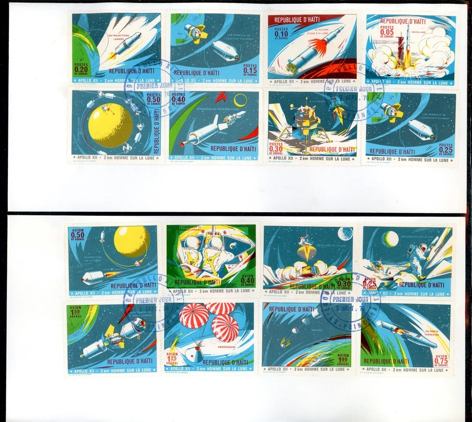 Haiti Scott #639-639O FIRST DAY COVERS Apollo 12 Space Mission $$ 378181 - Image 1 of 1
