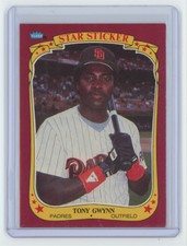 1986 Fleer Star Stickers Tony Gwynn . San Diego Padres #50