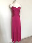 Adrianna Papell Boutique Size 6 Bright Pink Ruched Criss-Cross Long Dress