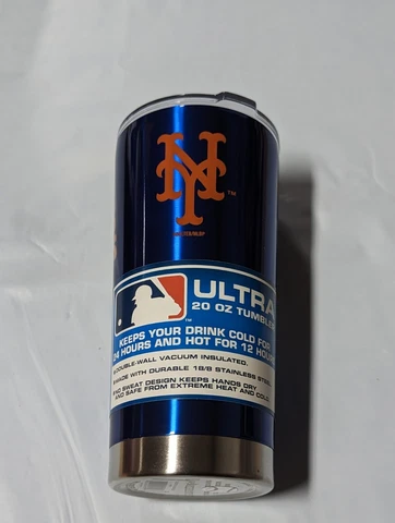 New York Mets NY Logo Travel Mug Tumbler Stainless Steel NEW 20 oz ULTRA Cover