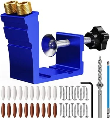 Pocket Hole Jig Kit Dowel Drill Joinery Screw Carpenters Woodwork Angle Tool Set