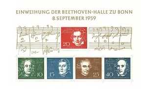 BRD 1959 Einweihung Beethovensaals, Bonn postfrischer Kleinbogen - Bild 1 von 1