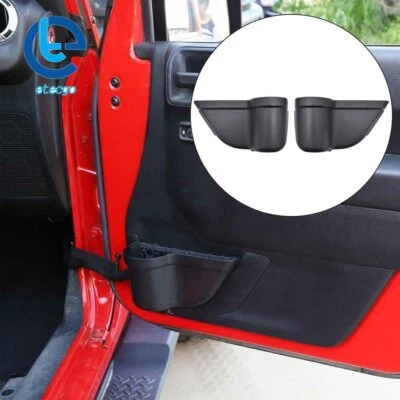 Par de cajas de almacenamiento de bolsillo de red para puerta delantera para Jeep Wrangler JK JKU 2011-17 2/4 puertas Foto 1 de 4
