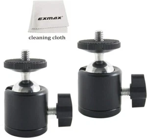 EXMAX 360 Gradi Girevole Mini Treppiede Testa a Sfera con Base Filettata a Vite 1/4" Confezione da 2 - Foto 1 di 9