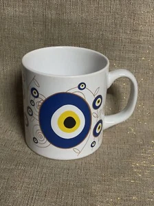 Evil Eye Ceramic Mug 11oz Greek Turkish Nazar Coffee Mug - Picture 1 of 5