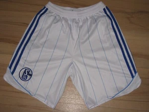 Adidas Fußballhose weiß mit blauen Streifen FC Schalke 04, Größe 164 - Bild 1 von 2
