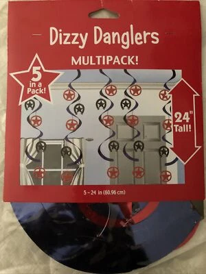 5 ct western Lasso stars 24” foil Dizzy Danglers Hanging Decoration cowboy - Image 1 of 2