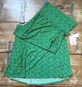 LulaRoe M-Maxi Gypsy Skirt Green Floral Print Stretch Knit Waist-Polyester-NWT - Picture 1 of 10