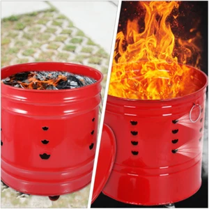 Incinerator Can Household Bucket Enamel Incinerator Fire Bin Incinerator Can - Picture 1 of 7