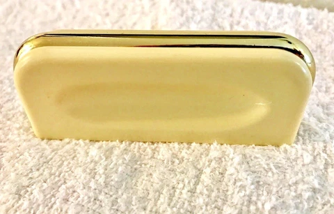 Belwith Mid Century Modern Art Deco Ivory Color And Brass Drawer Pull Cover