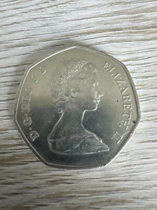 United Kingdom 50 Pence 1973 Elizabeth 2 Great Britain UK Pences Coin - Picture 1 of 4