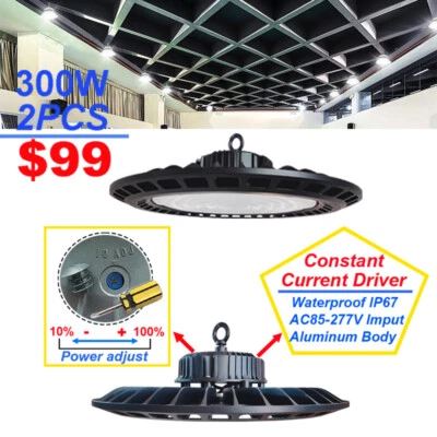 2/8PACK 300W UFO Led High Bay Light Factory Warehouse Commercial Led Shop Lights - Image 1 of 4