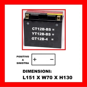 BATTERIA MOTO 12V 11AH CT12B-BS = YT12B-BS = GT12B-4 - Imagen 1 de 1