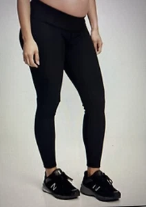Gap Maternity -XL- Under Belly 7/8 Rib Blackout Leggings TRUE BLACK- NEW - Picture 1 of 1