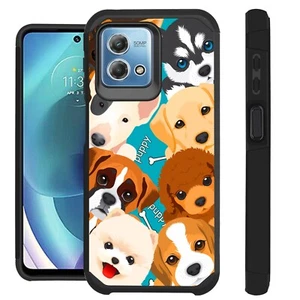 FUSION Case For Motorola Moto G Stylus 5G 2023 Hybrid Cover BIG CUTE DOGS - Picture 1 of 5