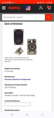 Altavoz Panasonic Ovalado 3.543" L x 1.614" W Cantidad 9 Foto 1 de 3