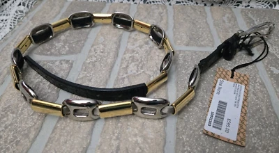 Cinturón de cuero metálico vintage Nanni Italia talla 30 nuevo con etiquetas Foto 1 de 4