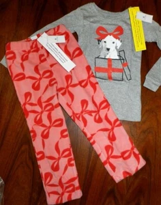 Pajama Set 2pc Baby Gap Gift Bows Pink Gray Toddler Girl size 2 year New - Picture 1 of 3