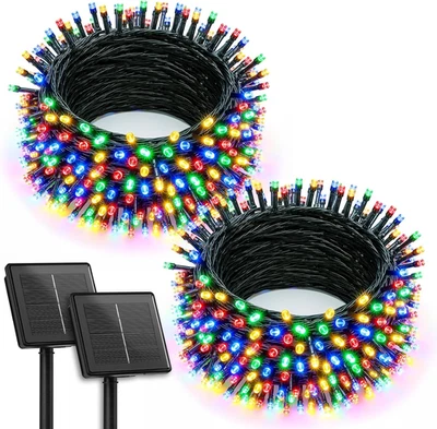 2 Pack Solar Christmas String Lights Outdoor, Total 144Ft 400 LED Twinkle Fairy  - Image 1 of 4