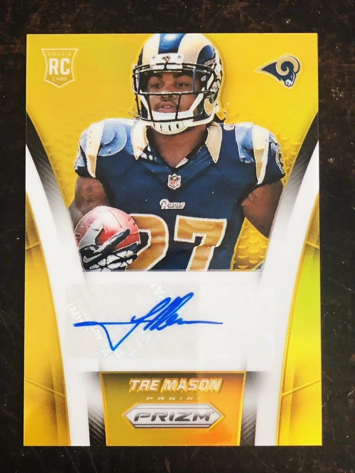 Tre Mason 2014 帕尼尼 Prizm 金色 Prizm 遥控亲笔签名 #'d 10/10 - 公羊队 — 第 1/3 张图片