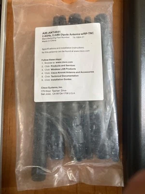 Lot Of 6: AIR-ANT4941 - Aironet 2.4GHz Articulated Dipole Antenna for Cisco - Image 1 of 2