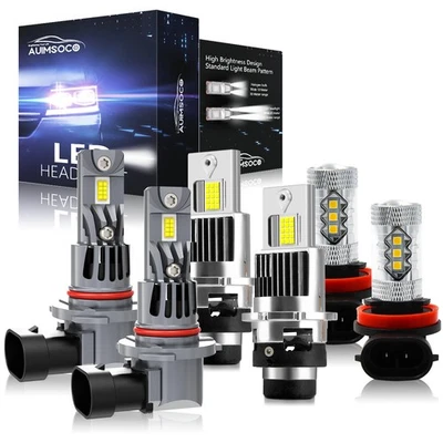 Combo de faros LED altos bajos + bombillas antiniebla para Acura MDX 9005 D2 H11 2007-2013 Foto 1 de 4