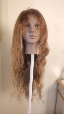 High-Quality Top 26" Brown With Bond Highligh 150% Virgin Human Hair  Lace Wig  - Image 1 of 4