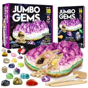 Gemstone Dig Kit - Dig Up 18 Real Gemstones and Crystals - Science Kits - Picture 1 of 6