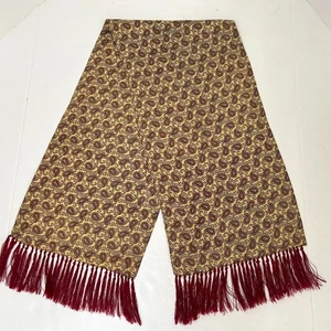 Vintage TOOTAL Paisley SCARF Cravat Yellow & Burgundy-60s Mod-Ascot-Goodwood - Picture 1 of 7