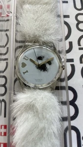 Swatch Froze Tears GK202 1995 Standard Gents 34mm Textile Over Leather NOS Box - Picture 1 of 7